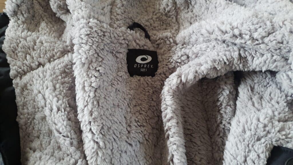 osprey changing robe inner fleece lining