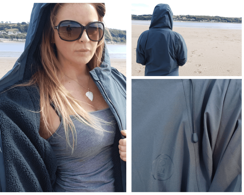 Image on beach wearing DryRobe Alternative