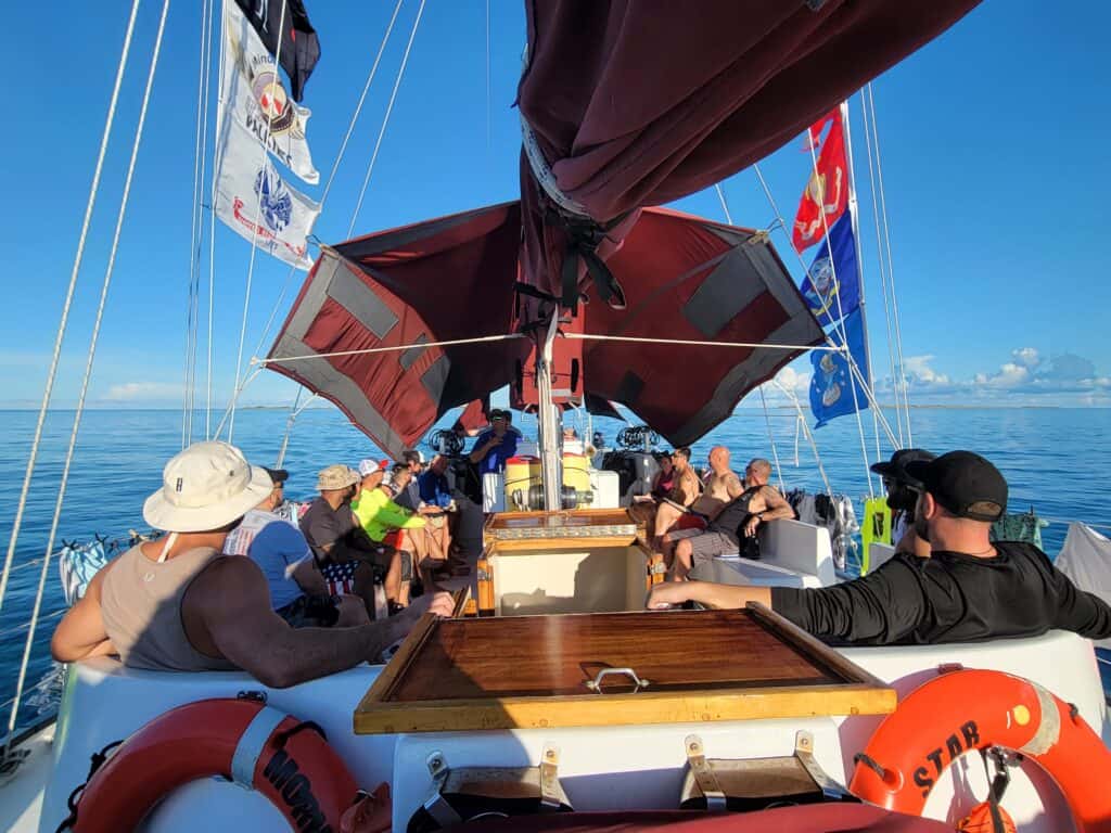 On deck of Blackbeard's Morning Star liveaboard