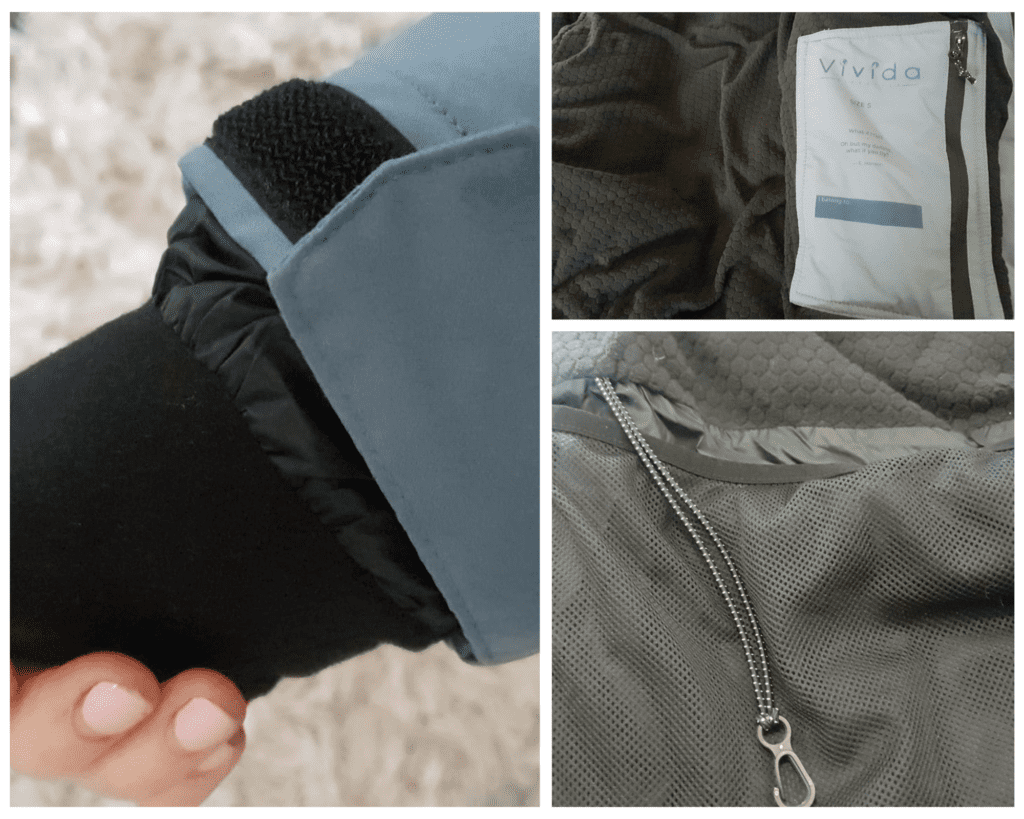 Inner fleece lining features vivida changing robe