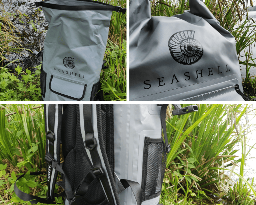 seashell drybag collage features