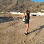 Katy Jane with CrocPak whilst travelling