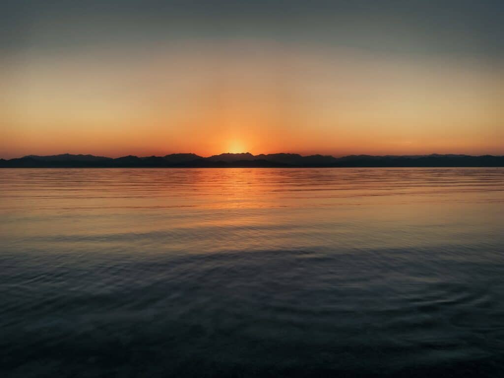 Sunset in Saudi Arabia liveaboard