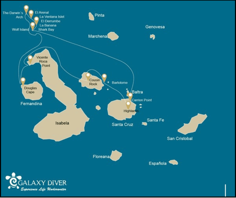 map with arrows and islands