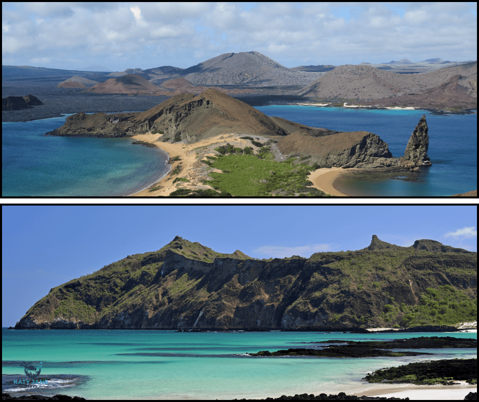 islands in the galapagos, volcanic surrounded by clear blue water